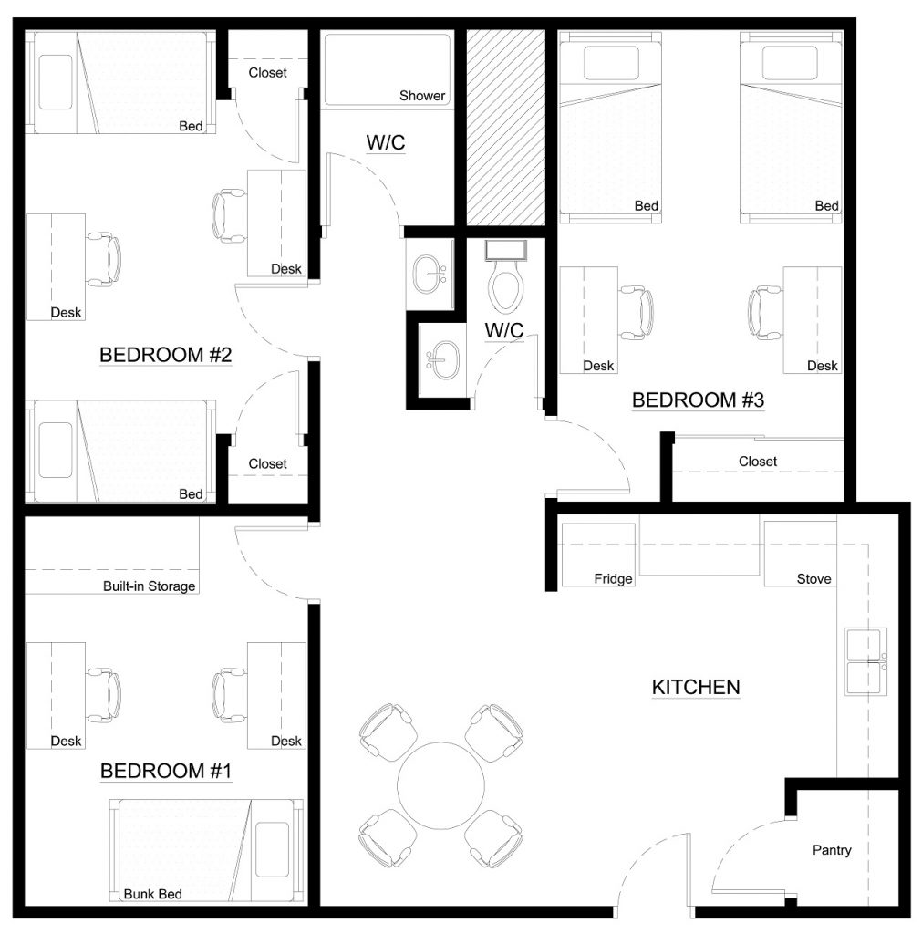 Dorm apartment layout